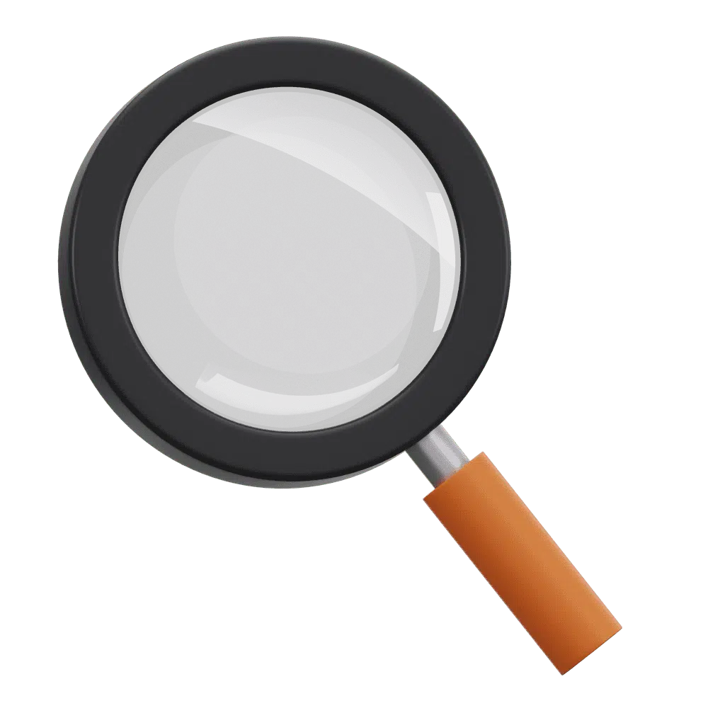 Magnifying glass icon, representing the thorough vetting of applicants.